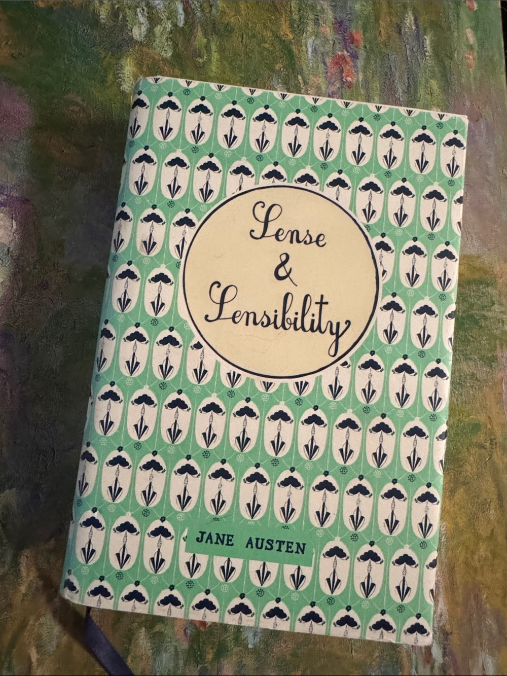 Sense & Sensibility Hardcover Book by Jane Austen - Mint Floral Cover